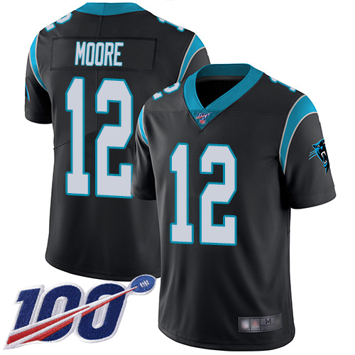 Carolina Panthers Limited Black Men DJ Moore Home Jersey NFL Football 12 100th Season Vapor Untouchable